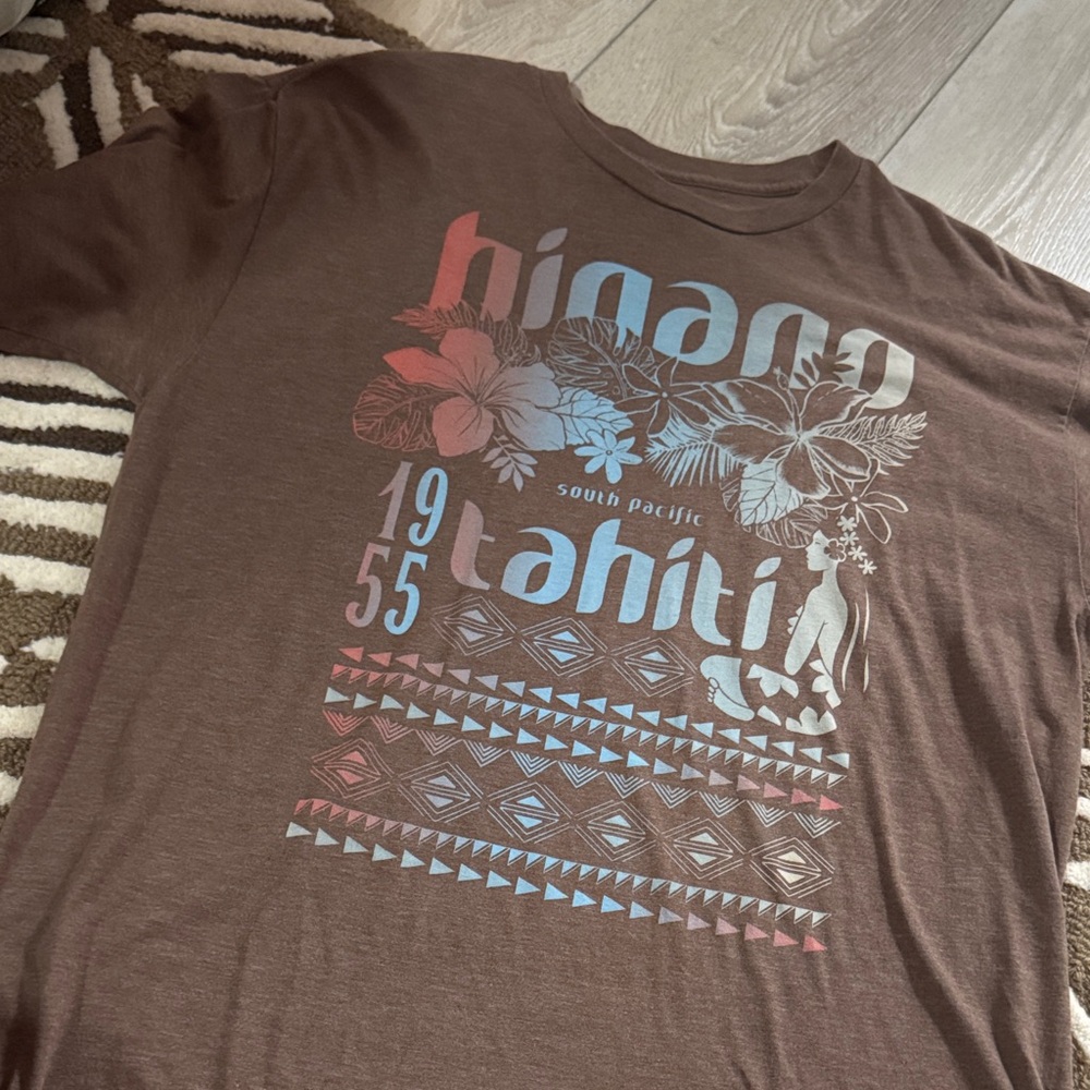 Hinano Brown Tahiti Graphic T-Shirt